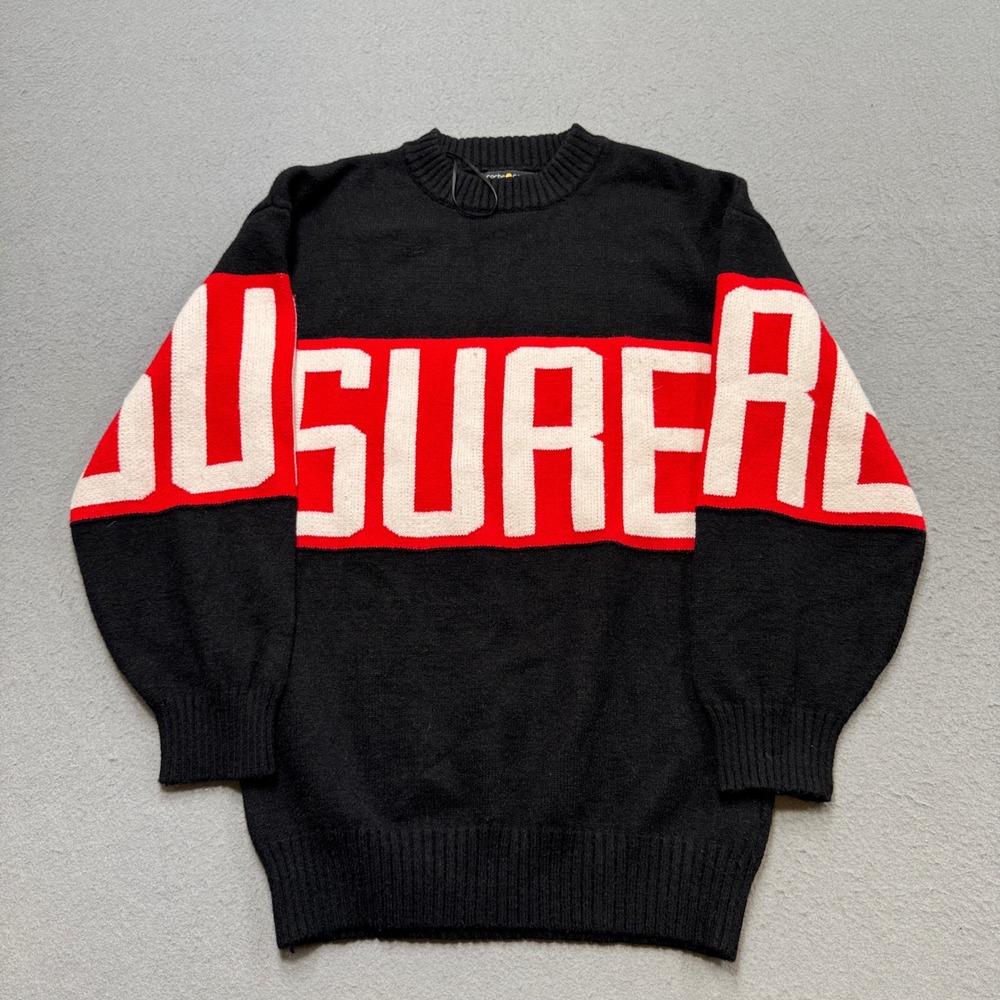 Cache Cache Graphic Sweater Women's Medium Black Red SURE Bold Graphic‎ Pullover